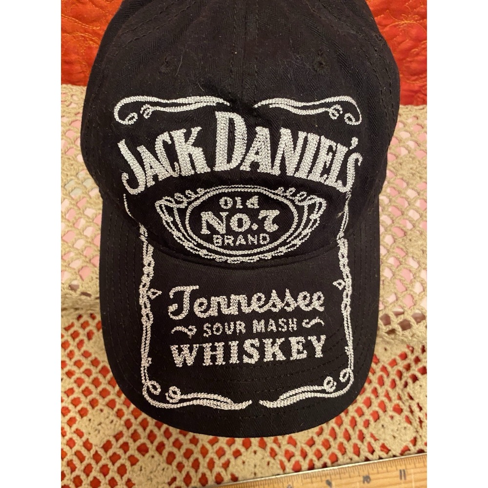 Jack Daniels Vintage‎ Baseball Style Cap Adjustable Black Embroidered Face